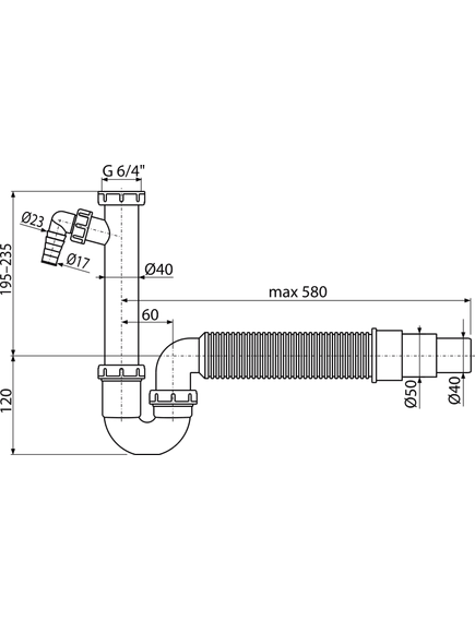 Купить Сифон для кухонной мойки Alcadrain A83-DN50/40 Белый (a83-dn50/40) по цене 1459 руб., в Санкт-Петебруге в интернет магазине 100-Систем, а также дургие товары AlcaPlast из раздела Сифоны для моек и Сифоны