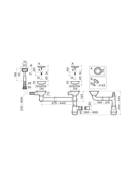 Купить Сифон для кухонной мойки Omoikiri WK-1.5-IN 4956485 нержавеющая сталь (4956485) по цене 6188 руб., в Санкт-Петебруге в интернет магазине 100-Систем, а также дургие товары Omoikiri из раздела Сифоны для моек и Сифоны