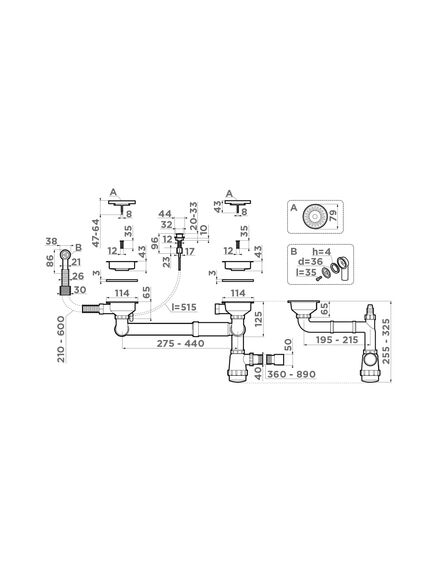 Купить Слив-перелив Omoikiri D-01-AB022 4996529 античная латунь (4996529) по цене 4088 руб., в Санкт-Петебруге в интернет магазине 100-Систем, а также дургие товары Omoikiri из раздела Сифоны для моек и Сифоны