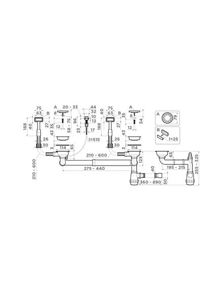 Купить Сифон для кухонной мойки Omoikiri WK-2-A-GM 4956496 вороненая сталь (4956496) по цене 11888 руб., в Санкт-Петебруге в интернет магазине 100-Систем, а также дургие товары Omoikiri из раздела Сифоны для моек и Сифоны