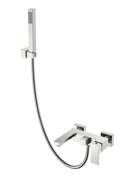 Купить Смеситель для ванны с душем Qubic Brushed Nickel (473-nb) по цене 36683 руб., в Санкт-Петебруге в интернет магазине 100-Систем, а также дургие товары BOHEME из раздела Смесители с коротким изливом и Смесители для ванны и душа