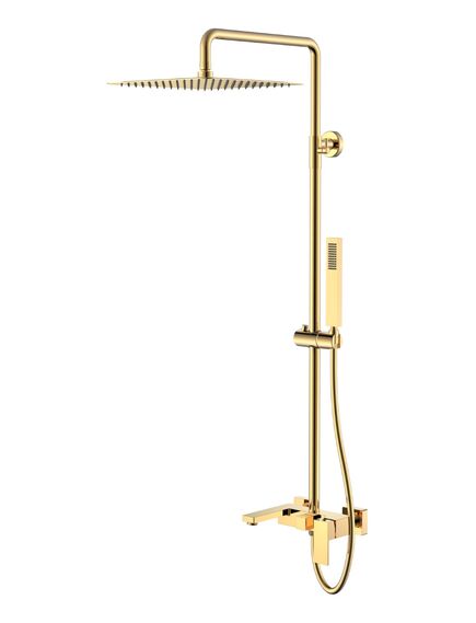 Купить Стойка для душа Qubic Shinny Gold (478-g) по цене 59293 руб., в Санкт-Петебруге в интернет магазине 100-Систем, а также дургие товары BOHEME из раздела Душевые стойки и Душевые стойки, системы, панели, гарнитуры