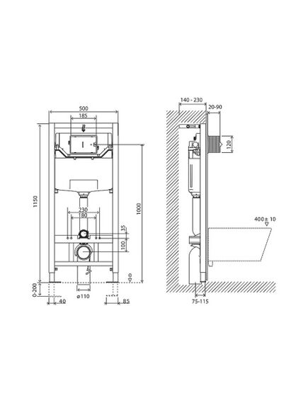 Купить Комплект 2 в 1 Система инсталляции для унитазов BelBagno BB001-120 с кнопкой смыва BB007-PR-NERO.M (bb001-120/bb007-pr-nero.m) по цене 27900 руб., в Санкт-Петебруге в интернет магазине 100-Систем, а также дургие товары BelBagno из раздела Инсталляции для унитазов и Инсталляции