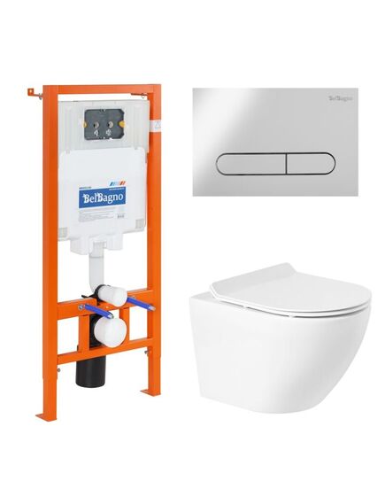 Купить Комплект Унитаз подвесной BelBagno SFERA BB046CHR Сиденье дюропласт с системой Soft Close BB2111SC Система инсталляции для унитазов BelBagno BB002-80 Клавиша смыва PROSPERO BB005-PR-CHROME (bb046chr/bb2111sc/bb002-80/bb005-pr-chrome) по цене 37760 руб., в Санкт-Петебруге в интернет магазине 100-Систем, а также дургие товары BelBagno из раздела Готовые решения и Инсталляции