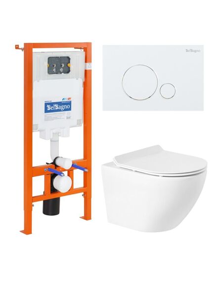 Купить Комплект Унитаз подвесной BelBagno SFERA BB046CHR Сиденье дюропласт с системой Soft Close BB2111SC Система инсталляции для унитазов BelBagno BB002-80 Клавиша смыва SFERA BB014-SR-BIANCO (bb046chr/bb2111sc/bb002-80/bb014-sr-bianco) по цене 36490 руб., в Санкт-Петебруге в интернет магазине 100-Систем, а также дургие товары BelBagno из раздела Готовые решения и Инсталляции