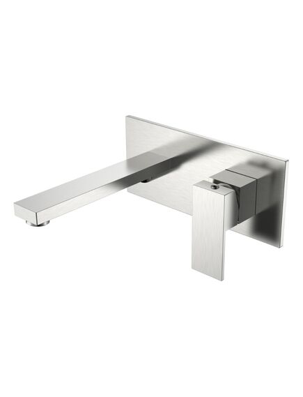 Купить Смеситель для умывальника из стены Qubic Brushed Nickel (475-nb) по цене 31618 руб., в Санкт-Петебруге в интернет магазине 100-Систем, а также дургие товары BOHEME из раздела Встраиваемые настенные смесители для раковины и Смесители для раковины