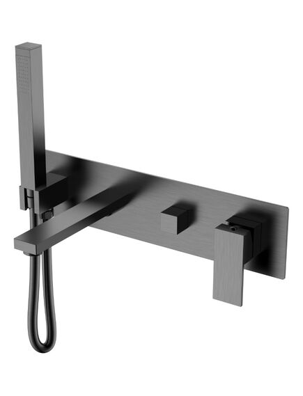 Купить Смеситель для ванны встроенный Qubic Matt Gun Metal (474-2-gm) по цене 39896 руб., в Санкт-Петебруге в интернет магазине 100-Систем, а также дургие товары BOHEME из раздела Встраиваемые настенные смесители для ванны и душа и Смесители для ванны и душа
