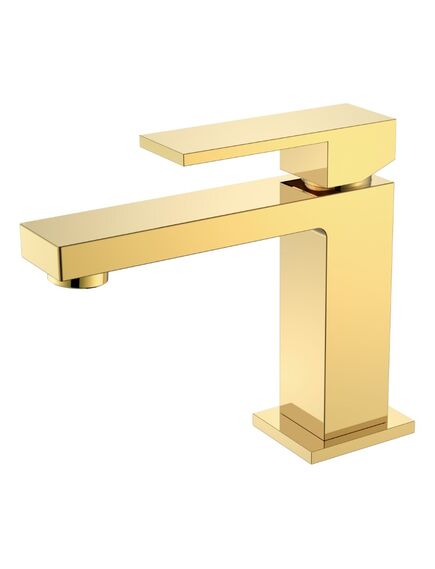 Купить Cмеситель для умывальника Qubic Shinny Gold (471-g) по цене 18646 руб., в Санкт-Петебруге в интернет магазине 100-Систем, а также дургие товары BOHEME из раздела Рычажные смесители и Смесители для раковины