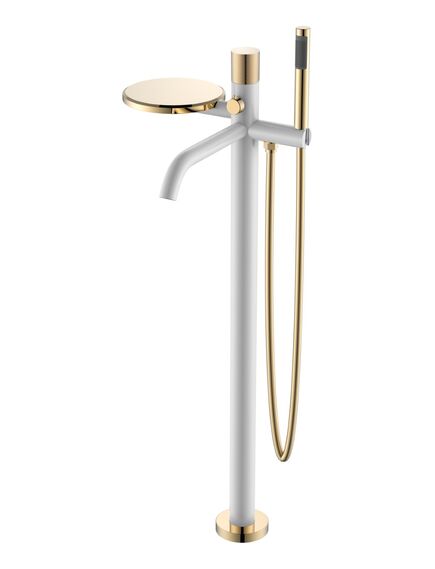 Купить Смеситель напольный STICK WHITE TOUCH GOLD (129-wg.2) по цене 65542 руб., в Санкт-Петебруге в интернет магазине 100-Систем, а также дургие товары BOHEME из раздела Напольные смесители для ванны, раковины и Смесители для ванны и душа