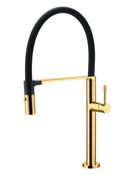 Купить Смеситель для кухни UNO GOLD (114-g) по цене 29214 руб., в Санкт-Петебруге в интернет магазине 100-Систем, а также дургие товары BOHEME из раздела Рычажные смесители и Смесители для кухни