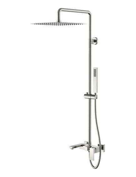 Купить Стойка для душа Qubic Brushed Nickel (478-nb) по цене 59293 руб., в Санкт-Петебруге в интернет магазине 100-Систем, а также дургие товары BOHEME из раздела Душевые стойки и Душевые стойки, системы, панели, гарнитуры