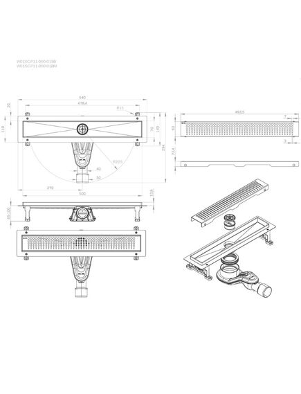 Купить W01SC-P11-050-01BM MasterFlow Трап для душа линейный универс затвор Cut Gradient 50см цвет черн мат (w01sc-p11-050-01bm) по цене 14390 руб., в Санкт-Петебруге в интернет магазине 100-Систем, а также дургие товары AM.PM из раздела Лотки и Душевые лотки и душевые трапы