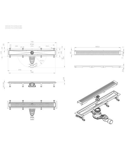 Купить W01SC-P11-070-01SB MasterFlow Трап для душа линейный универс затвор Cut Gradient 70см цвет сталь мат (w01sc-p11-070-01sb) по цене 14990 руб., в Санкт-Петебруге в интернет магазине 100-Систем, а также дургие товары AM.PM из раздела Лотки и Душевые лотки и душевые трапы