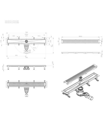 Купить W01SC-P11-070-01BM MasterFlow Трап для душа линейный универс затвор Cut Gradient 70см цвет черн мат (w01sc-p11-070-01bm) по цене 16490 руб., в Санкт-Петебруге в интернет магазине 100-Систем, а также дургие товары AM.PM из раздела Лотки и Душевые лотки и душевые трапы