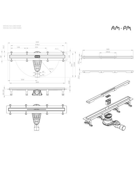 Купить W01SC-S11-060-05SB MasterFlow Трап для душа линейный универс затвор Slim line 60см цвет сталь мат (w01sc-s11-060-05sb) по цене 16190 руб., в Санкт-Петебруге в интернет магазине 100-Систем, а также дургие товары AM.PM из раздела Лотки и Душевые лотки и душевые трапы
