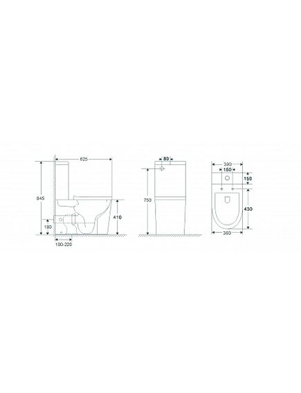 Купить Напольный унитаз-компакт безободковый Terminus Аврора 625х390 белый (11f62x39w) по цене 23490 руб., в Санкт-Петебруге в интернет магазине 100-Систем, а также дургие товары TERMINUS из раздела Горизонтальный выпуск и Унитазы-компакт с бачком