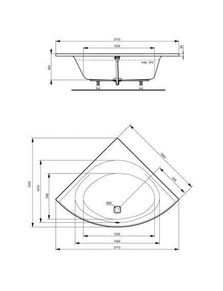Купить Угловая встраиваемая акриловая ванна 150X150 см Ideal Standard TONIC II K746801 (k746801) по цене 99396.02 руб., в Санкт-Петебруге в интернет магазине 100-Систем, а также дургие товары IDEAL STANDARD из раздела Акриловые ванны и Ванны
