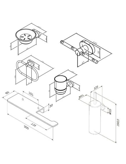 Купить AK74D0606W Sense L набор аксессуаров для зоны красоты и туалета (ak74d0606w) по цене 25190 руб., в Санкт-Петебруге в интернет магазине 100-Систем, а также дургие товары AM.PM из раздела Комбинированные стойки держатели и Аксессуары для ванной комнаты