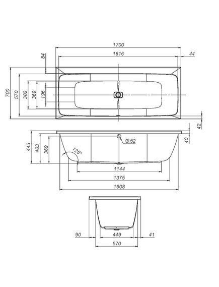 Купить W84A-170-070W-A Func Ванна акриловая 170х70 (w84a-170-070w-a) по цене 32590 руб., в Санкт-Петебруге в интернет магазине 100-Систем, а также дургие товары AM.PM из раздела Акриловые ванны и Ванны