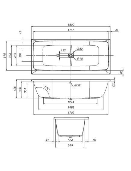 Купить W84A-180-080W-A Func Ванна акриловая 180х80 (w84a-180-080w-a) по цене 36990 руб., в Санкт-Петебруге в интернет магазине 100-Систем, а также дургие товары AM.PM из раздела Акриловые ванны и Ванны