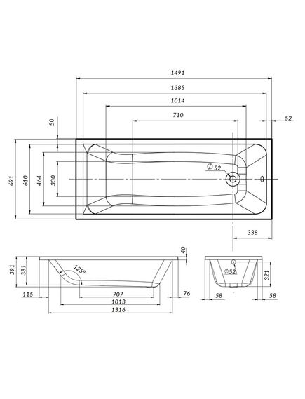 Купить W90A-150-070W-A1 Gem, Ванна акриловая A1 150x70см (w90a-150-070w-a1) по цене 25490 руб., в Санкт-Петебруге в интернет магазине 100-Систем, а также дургие товары AM.PM из раздела Акриловые ванны и Ванны