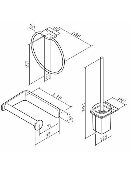 Купить AK50T0803W Inspire V2.0 набор аксессуаров для зоны туалета (ak50t0803w) по цене 19590 руб., в Санкт-Петебруге в интернет магазине 100-Систем, а также дургие товары AM.PM из раздела Комбинированные стойки держатели и Аксессуары для ванной комнаты