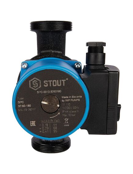 Купить SPC-0010-3260180 STOUT Насос циркуляционный 32/60-180 (spc-0010-3260180) по цене 12136 руб., в Санкт-Петебруге в интернет магазине 100-Систем, а также дургие товары STOUT из раздела Насосы циркуляционные и Насосы и насосное оборудование