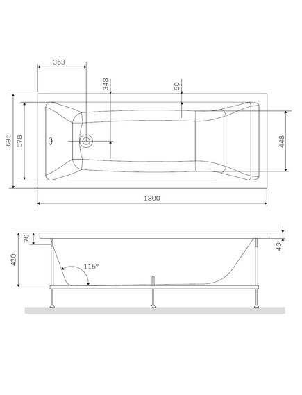 Купить W93A-180-070W-R Gem  каркас для ванны 180х70 см (w93a-180-070w-r) по цене 7990 руб., в Санкт-Петебруге в интернет магазине 100-Систем, а также дургие товары AM.PM из раздела Каркасы и Комплектующие для ванн
