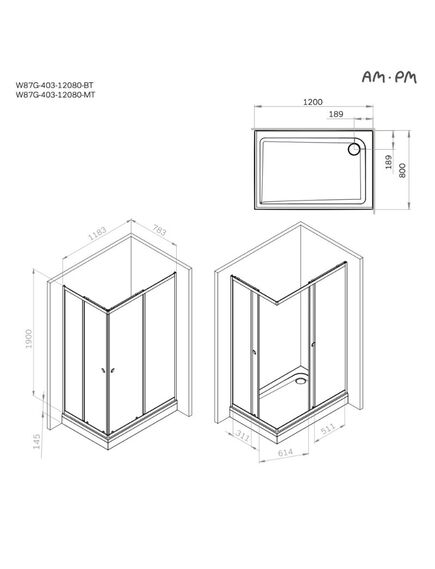 Купить W87G-403-12080-MT Sunny душ огражд прямоугольн, раздвижн двери 120x80 серебро,стекло прозрачн (w87g-403-12080-mt) по цене 28390 руб., в Санкт-Петебруге в интернет магазине 100-Систем, а также дургие товары AM.PM из раздела Душевые ограждения и Душевые кабины и ограждения