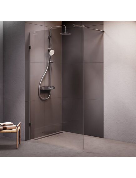 Купить W94UWI-120-F1-MTE X-Joy Душевая перегородка 120x195, стекло прозр. 8 мм + покрытие, фурнитура мат хр (w94uwi-120-f1-mte) по цене 20990 руб., в Санкт-Петебруге в интернет магазине 100-Систем, а также дургие товары AM.PM из раздела Душевые перегородки и Душевые двери, перегородки