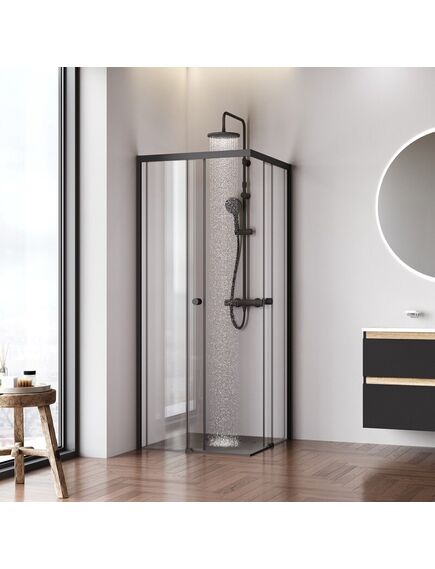 Купить W94G-403-8080-BТ1К X-joy душевое огражд квадратн.,раздвиж.двери 80x80 черный мат.,стекло прозрачн (w94g-403-8080-bт1к) по цене 28290 руб., в Санкт-Петебруге в интернет магазине 100-Систем, а также дургие товары AM.PM из раздела Душевые ограждения и Душевые кабины и ограждения