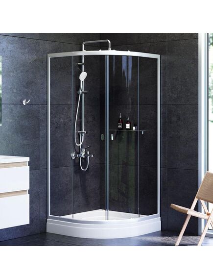 Купить W88E-205-090MT64 X-Joy Twin Slide,  Душевое ограждение c поддоном, 90x90, профиль мат хром (w88e-205-090mt64) по цене 52190 руб., в Санкт-Петебруге в интернет магазине 100-Систем, а также дургие товары AM.PM из раздела Душевые ограждения и Душевые кабины и ограждения