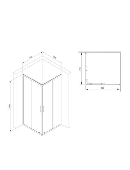 Купить W93G-403-090BT Душевое ограждение Gem S Square Slide 90x90 стекло прозрачное, профиль черный матовый (w93g-403-090bt) по цене 57990 руб., в Санкт-Петебруге в интернет магазине 100-Систем, а также дургие товары AM.PM из раздела Душевые ограждения и Душевые кабины и ограждения