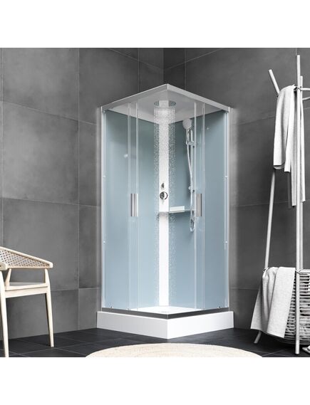 Купить W90C-403-090MT Gem Square кабина душевая 90x90, профиль матовый хром, стекло прозрачное (w90c-403-090mt) по цене 110990 руб., в Санкт-Петебруге в интернет магазине 100-Систем, а также дургие товары AM.PM из раздела Душевые кабины и Душевые кабины и ограждения