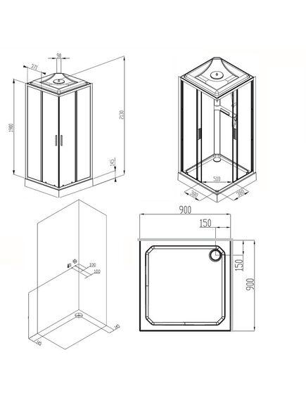 Купить W90C-403-090MT Gem Square кабина душевая 90x90, профиль матовый хром, стекло прозрачное (w90c-403-090mt) по цене 110990 руб., в Санкт-Петебруге в интернет магазине 100-Систем, а также дургие товары AM.PM из раздела Душевые кабины и Душевые кабины и ограждения