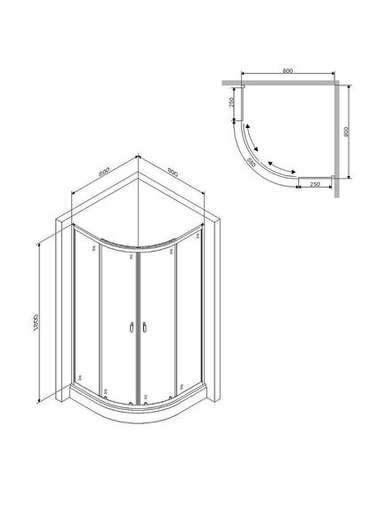 Купить W88G-205-080BT64 X-Joy Twin Slide,  Душевое ограждение без  поддона, 80x80, профиль черный (w88g-205-080bt64) по цене 26990 руб., в Санкт-Петебруге в интернет магазине 100-Систем, а также дургие товары AM.PM из раздела Душевые ограждения и Душевые кабины и ограждения