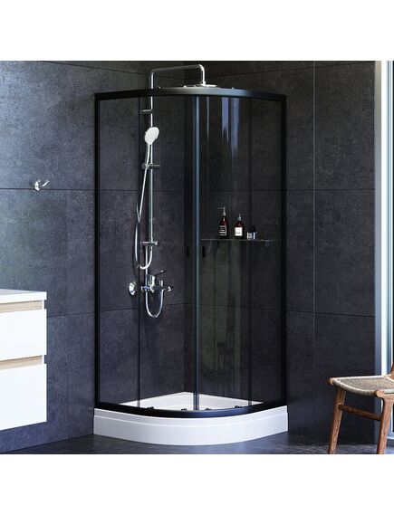 Купить W88G-205-080BT64 X-Joy Twin Slide,  Душевое ограждение без  поддона, 80x80, профиль черный (w88g-205-080bt64) по цене 26990 руб., в Санкт-Петебруге в интернет магазине 100-Систем, а также дургие товары AM.PM из раздела Душевые ограждения и Душевые кабины и ограждения