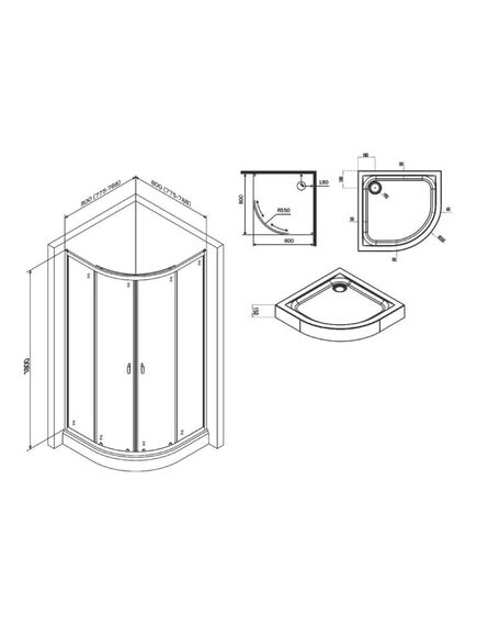 Купить W88E-205-080MT64 X-Joy Twin Slide,  Душевое ограждение c поддоном, 80x80, профиль мат хром (w88e-205-080mt64) по цене 50290 руб., в Санкт-Петебруге в интернет магазине 100-Систем, а также дургие товары AM.PM из раздела Душевые ограждения и Душевые кабины и ограждения