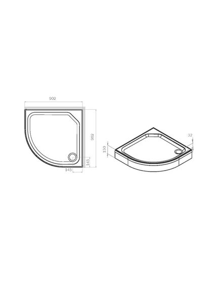 Купить W88T-205-090W64 X-Joy Twin Slide,   поддон душевой, 90x90 (w88t-205-090w64) по цене 11190 руб., в Санкт-Петебруге в интернет магазине 100-Систем, а также дургие товары AM.PM из раздела Сегмент (четверть круга) и Душевые поддоны