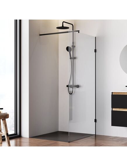 Купить W94WI-100-F1-BTE Душевая перегородка X-Joy 100x195, стекло прозр. 6 мм + покрытие, фурнитура черный (w94wi-100-f1-bte) по цене 14990 руб., в Санкт-Петебруге в интернет магазине 100-Систем, а также дургие товары AM.PM из раздела Душевые перегородки и Душевые двери, перегородки