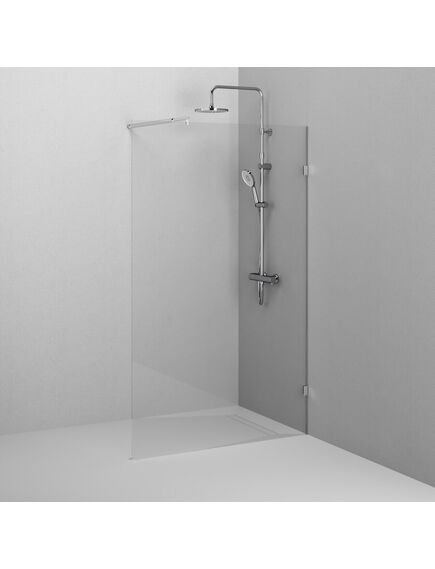 Купить W94WI-120-F1-MTE Душевая перегородка X-Joy 120x195, стекло прозр. 6 мм + покрытие, фурнитура мат хро (w94wi-120-f1-mte) по цене 16990 руб., в Санкт-Петебруге в интернет магазине 100-Систем, а также дургие товары AM.PM из раздела Душевые перегородки и Душевые двери, перегородки