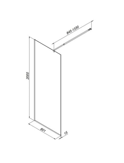 Купить W84WI-80-F1-BTE Душевая перегородка Func 80x200, стекло прозр. 8 мм + покрытие, профиль черный (w84wi-80-f1-bte) по цене 22690 руб., в Санкт-Петебруге в интернет магазине 100-Систем, а также дургие товары AM.PM из раздела Душевые перегородки и Душевые двери, перегородки