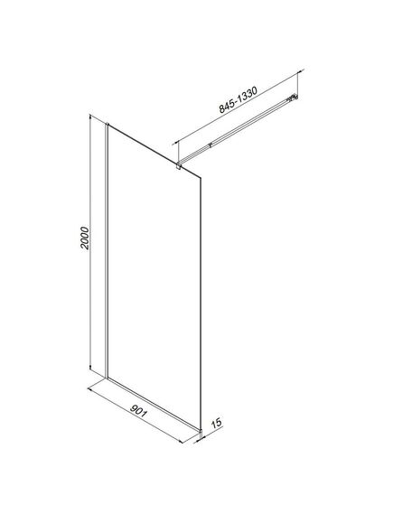 Купить W84WI-90-F1-MTE Душевая перегородка Func 90x200, стекло прозр. 8 мм + покрытие, профиль мат хром (w84wi-90-f1-mte) по цене 25890 руб., в Санкт-Петебруге в интернет магазине 100-Систем, а также дургие товары AM.PM из раздела Душевые перегородки и Душевые двери, перегородки