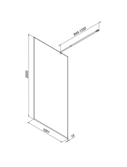 Купить W84WI-100-F1-MTE Душевая перегородка Func 100x200, стекло прозр. 8 мм + покрытие, профиль мат хром (w84wi-100-f1-mte) по цене 25890 руб., в Санкт-Петебруге в интернет магазине 100-Систем, а также дургие товары AM.PM из раздела Душевые перегородки и Душевые двери, перегородки