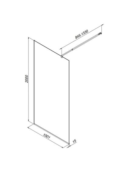 Купить W84WI-100-F1-BTE Душевая перегородка Func 100x200, стекло прозр. 8 мм + покрытие, профиль черный (w84wi-100-f1-bte) по цене 25890 руб., в Санкт-Петебруге в интернет магазине 100-Систем, а также дургие товары AM.PM из раздела Душевые перегородки и Душевые двери, перегородки
