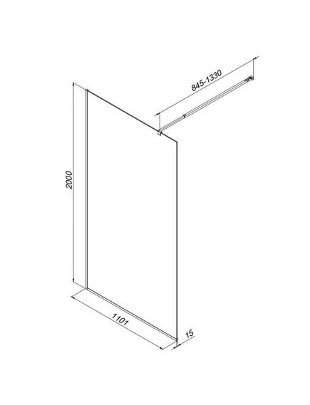 Купить W84WI-110-F1-BTE Душевая перегородка Func 110x200, стекло прозр. 8 мм + покрытие, профиль черный (w84wi-110-f1-bte) по цене 26990 руб., в Санкт-Петебруге в интернет магазине 100-Систем, а также дургие товары AM.PM из раздела Душевые перегородки и Душевые двери, перегородки