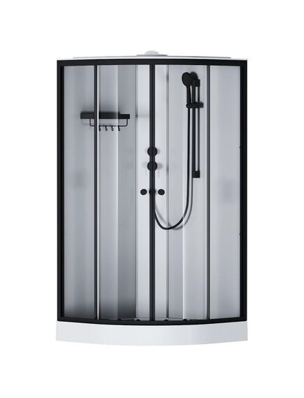 Купить W94C-401-100BT X-Joy кабина душевая  100x100, 1/4 круга,  профиль мат.черный, стекло прозрачное (w94c-401-100bt) по цене 67490 руб., в Санкт-Петебруге в интернет магазине 100-Систем, а также дургие товары AM.PM из раздела Душевые кабины и Душевые кабины и ограждения
