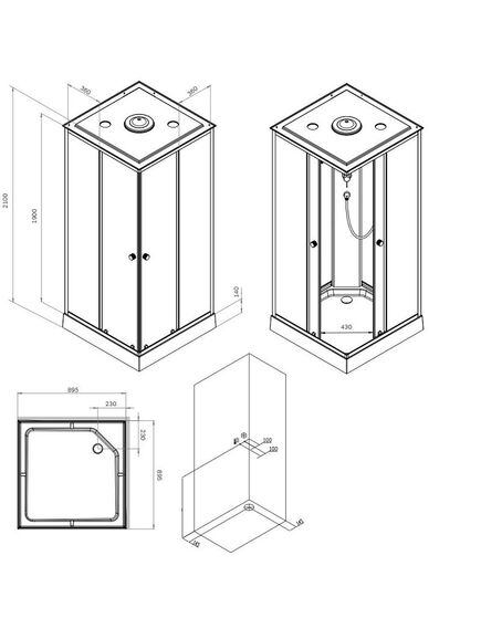Купить W94C-403-090MT X-Joy Square кабина душевая  90x90,  профиль мат.хром, стекло прозрачное (w94c-403-090mt) по цене 55990 руб., в Санкт-Петебруге в интернет магазине 100-Систем, а также дургие товары AM.PM из раздела Душевые кабины и Душевые кабины и ограждения