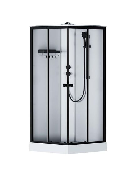 Купить W94C-403-090BT X-Joy Square кабина душевая  90x90,  профиль мат.черный, стекло прозрачное (w94c-403-090bt) по цене 55990 руб., в Санкт-Петебруге в интернет магазине 100-Систем, а также дургие товары AM.PM из раздела Душевые кабины и Душевые кабины и ограждения