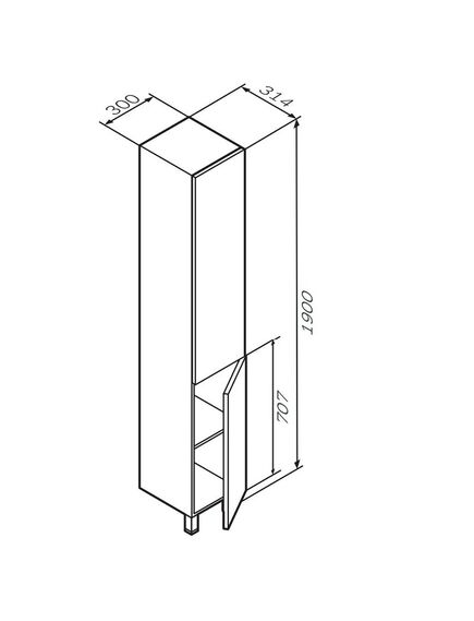 Купить M90CSR0306HF GEM, шкаф-колонна, напольный, правый, 30 см, двери, push-to-open, цвет: орех (m90csr0306hf) по цене 19190 руб., в Санкт-Петебруге в интернет магазине 100-Систем, а также дургие товары AM.PM из раздела Пеналы и Пеналы, комоды, шкафы
